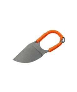 Hoback Knives, Jeremiah Johnson (aka the "JJ") Fixed Blade, CPM-20CV, Graues Stonewash Finish, Orange Paracord, Kydex Scheide