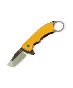Mechforce & Jon Graham " Ringed Rhino Flipper" M390, Titan, Butterscotch Micarta