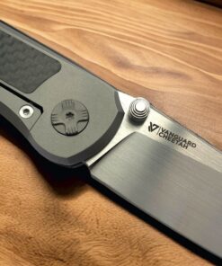 Vanguard Knives Cheetah Titanium & Carbon Inlay Titanium + Timascus Clip M390 Satin - Image 5