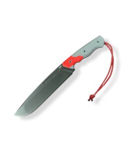 MK Knives & Tools - Crowbar Postapo G10 rot + grau, ELMAX DLC Carbon Holstex