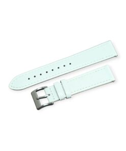Watch strap (M), leather, white, decorative stitching, quick release, 20 mm
