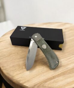 Tuya Knife Collabo Andi Thiel „Queen Anne’s Revenge“ EDC Titan Slipjoint Folder – Green Antik Micarta - Böhler M390 (B-Ware) – Bild 5