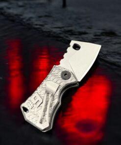 Alternative view of Midgards-Messer | Shorty LEGACY EDITION | 3D titanium printed slip joint “double crane force” D2 satin finish