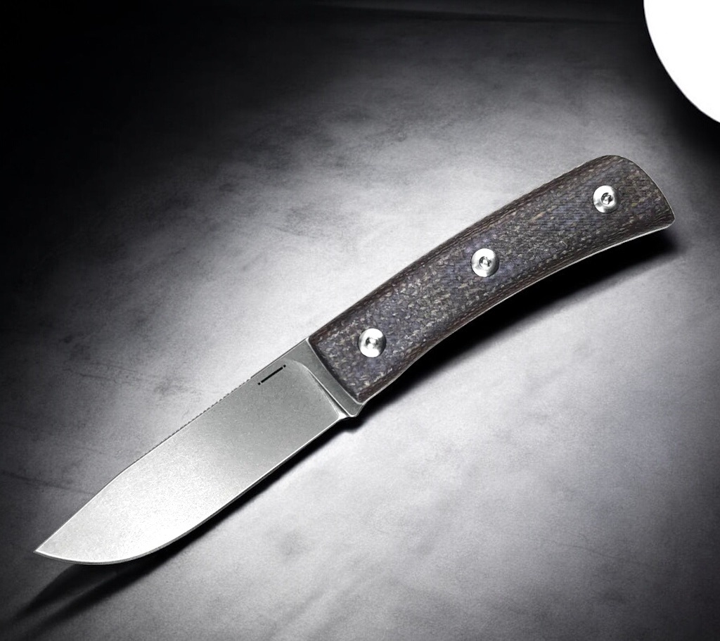 Straight Line EDC| BUSTER | Brown Burlap Micarta - M390 – Bild 2