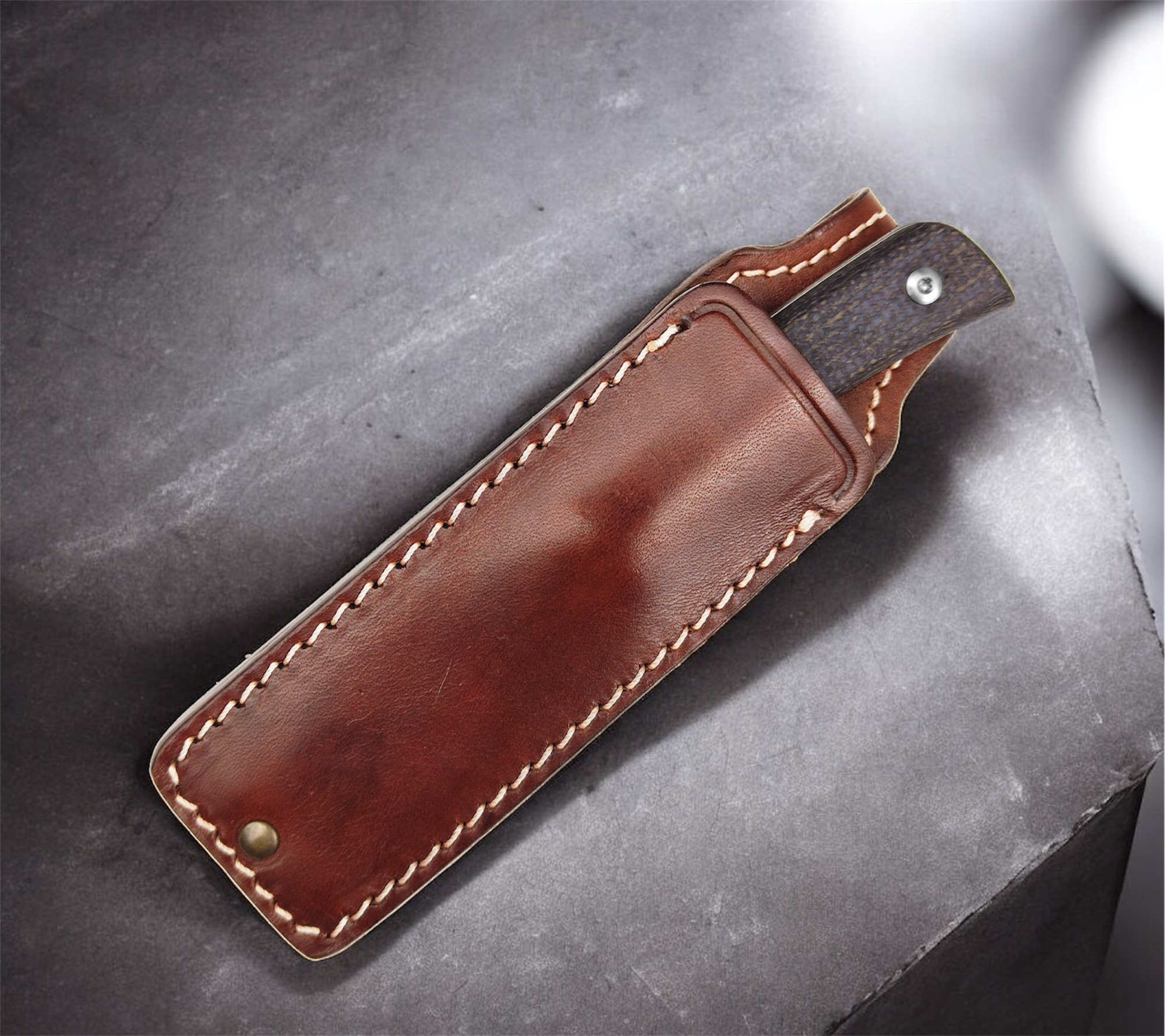 Straight Line EDC| BUSTER | Brown Burlap Micarta - M390 – Bild 4