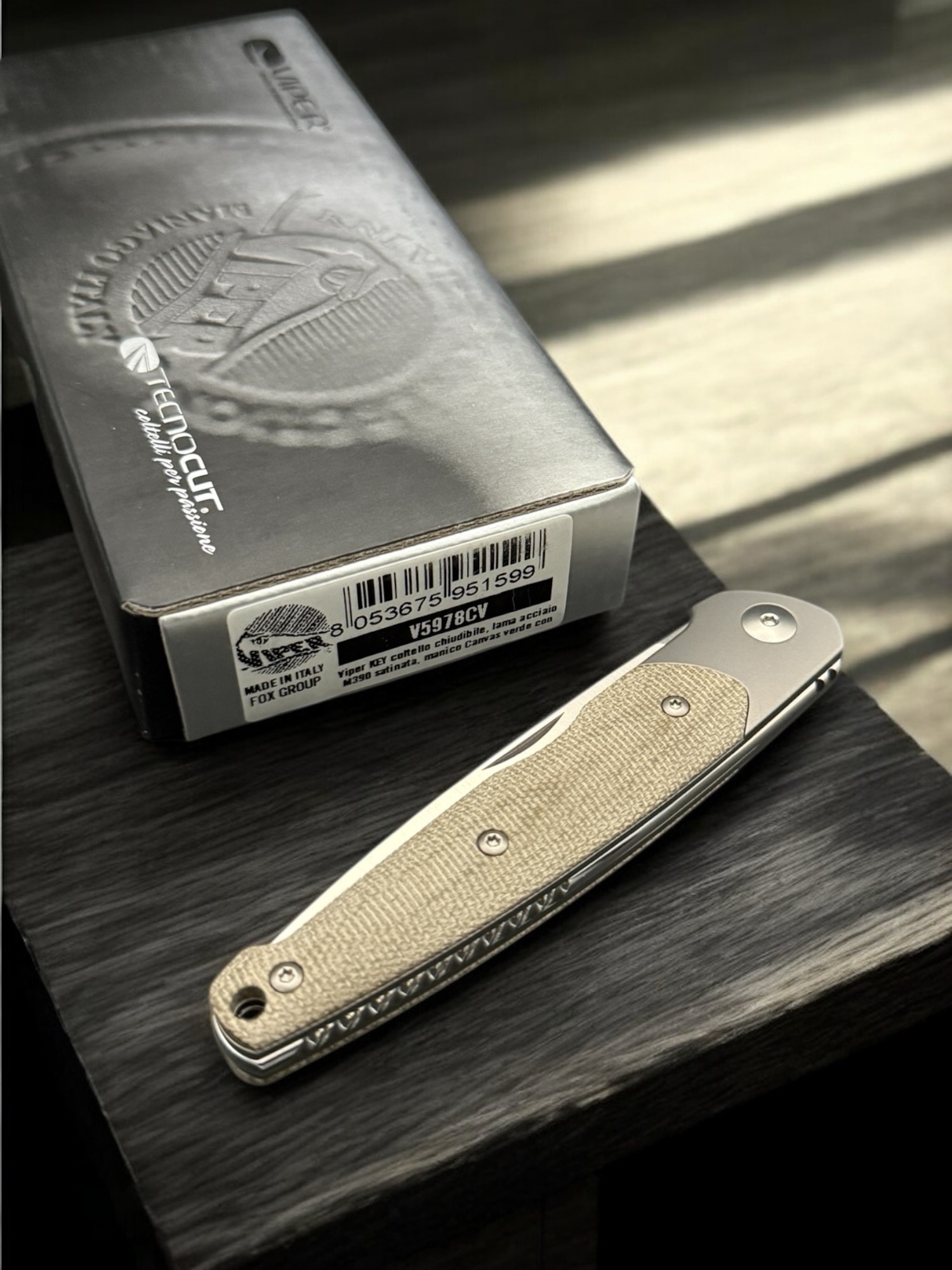Viper | KEY 2/CV | Satin M390, Green Canvas Micarta - Designed by Jesper Voxnaes – Bild 6