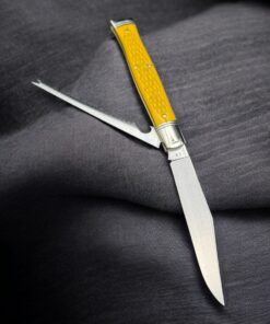 Great Eastern Cutlery GEC #631226SS - 420C Stainless Steel Fish Knife Fish School Jigged Yellow Micarta – Bild 2