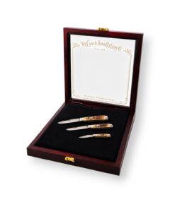 CASE KNIVES | Trapper Sammlerset mit Holzvitrine | Amber Bone - xx/100