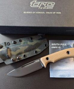 Alternative view of TRC Knives | South Pole | V4E, DLC-Finish, Coyote G-10 & Multicam Black Kydex Sheath