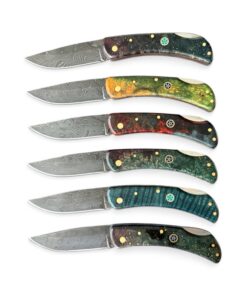 BIÇAK BURADA | USTA DAMASCUS | Handmade, Carbon Damascus & Stabilized Wood (B-grade)